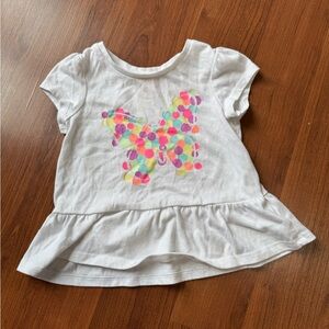 Kids White Butterfly Top